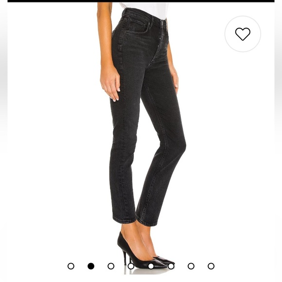 Agolde Riley High Rise Straight Crop in panoramic Black Size 28. - Picture 4 of 14
